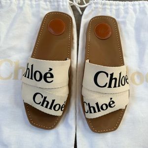Chloe Woody Linen Wood Sandal